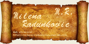 Milena Radunković vizit kartica